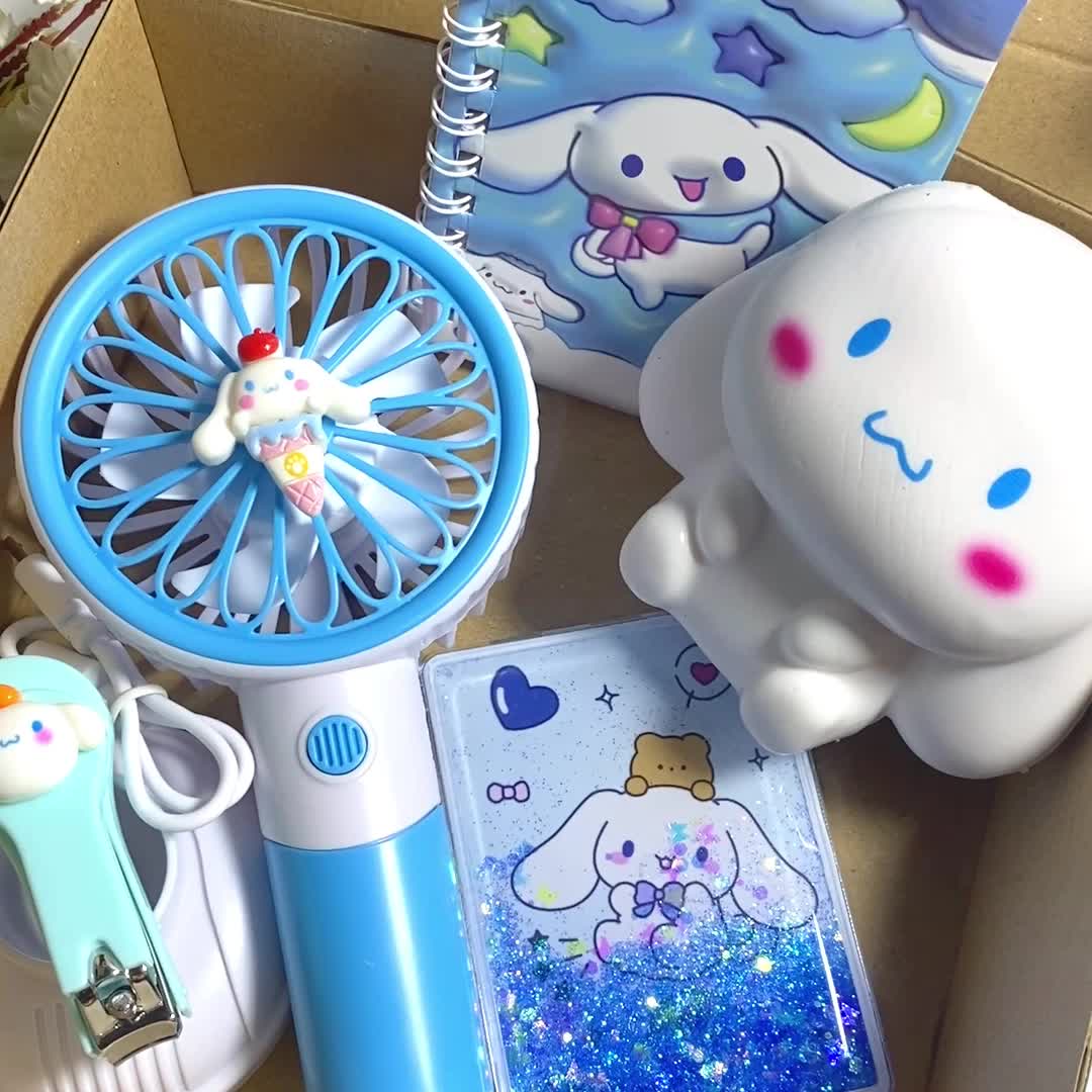 Special Bundling Cinnamoroll Kipas Angin Mini, Cermin, Squishy, Dan Memo Chinamoroll