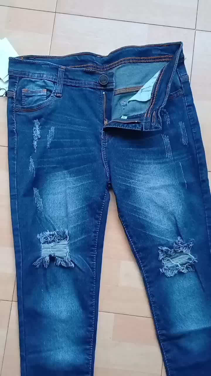 VIOS - 189 CELANA JEANS WANITA MODEL 7PER9 SOBEK LUTUT LAPIS KAKI RUMBAI