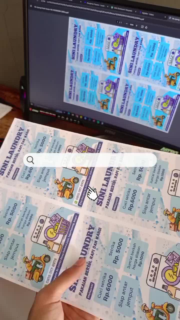 CETAK BROSUR MURAH | FREE DESIGN | BAHAN HVS 100GSM | HARGA PER 1 RIM (500 LEMBAR) | DESIGN SUKA-SUKA, Paper, Stationery BISA BUAT LAUNDRY, RESTO ANDA ATAU APAPUN ITU