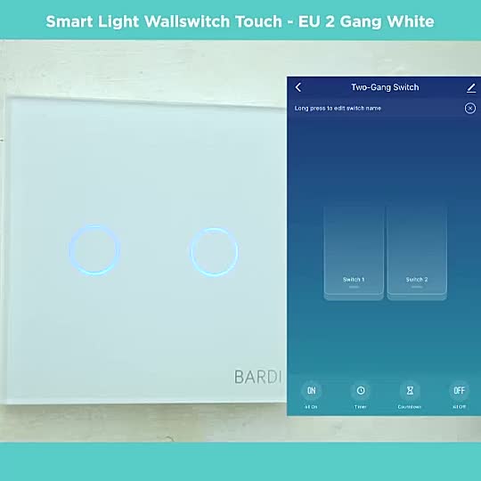 BARDI Smart Home Wall Switch EU 2 Gang