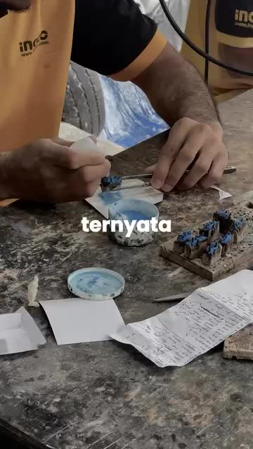 Gelang Kayu Amboyna Mix Resin Biru Glow In The Dark Tali Bracelets