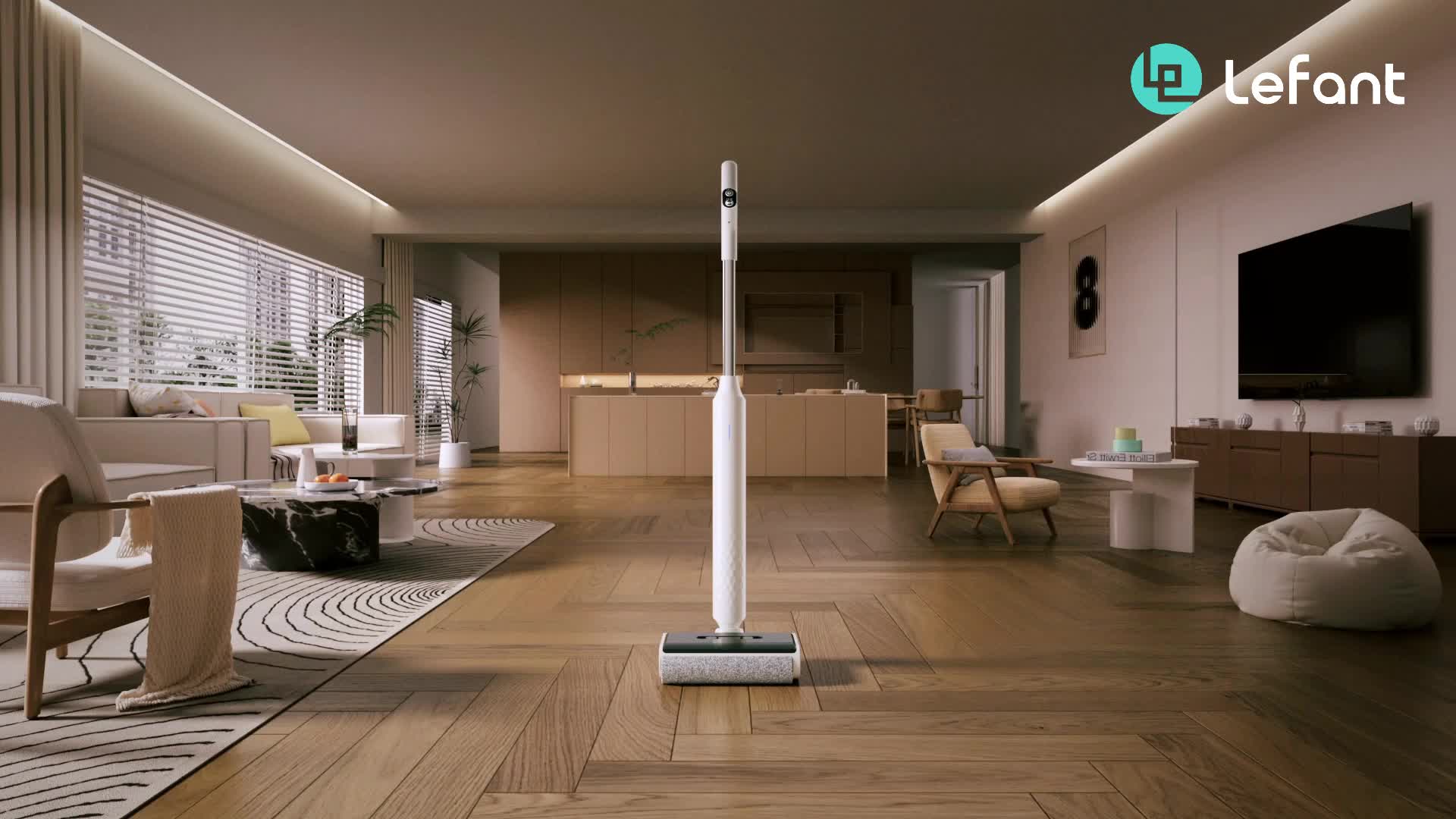 [COD] Lefant LS100 Pembersih Lantai Nirkabel，Waktu Operasi 60 Menit, Desain Ringkas 3-in-1, Cocok untuk Lantai Keras & Bulu Hewan, Warna Putih Gading vacuum mop cleaner