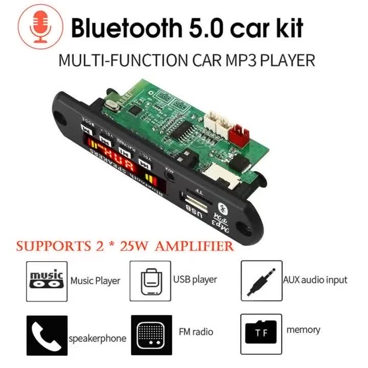 MODUL MP3 BLUETOOTH PLUS FM RADIO / KIT PEMUTAR LAGU MP3 USB PLAYER BLUETOOTH Tidak Nirkabel
