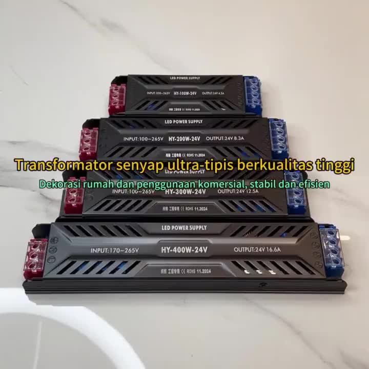 Strip Lampu LED 24V12v Adaptor Dekorasi Rumah Catu Daya Ultra-tipis Mini 60w100w200w Casing Rgb