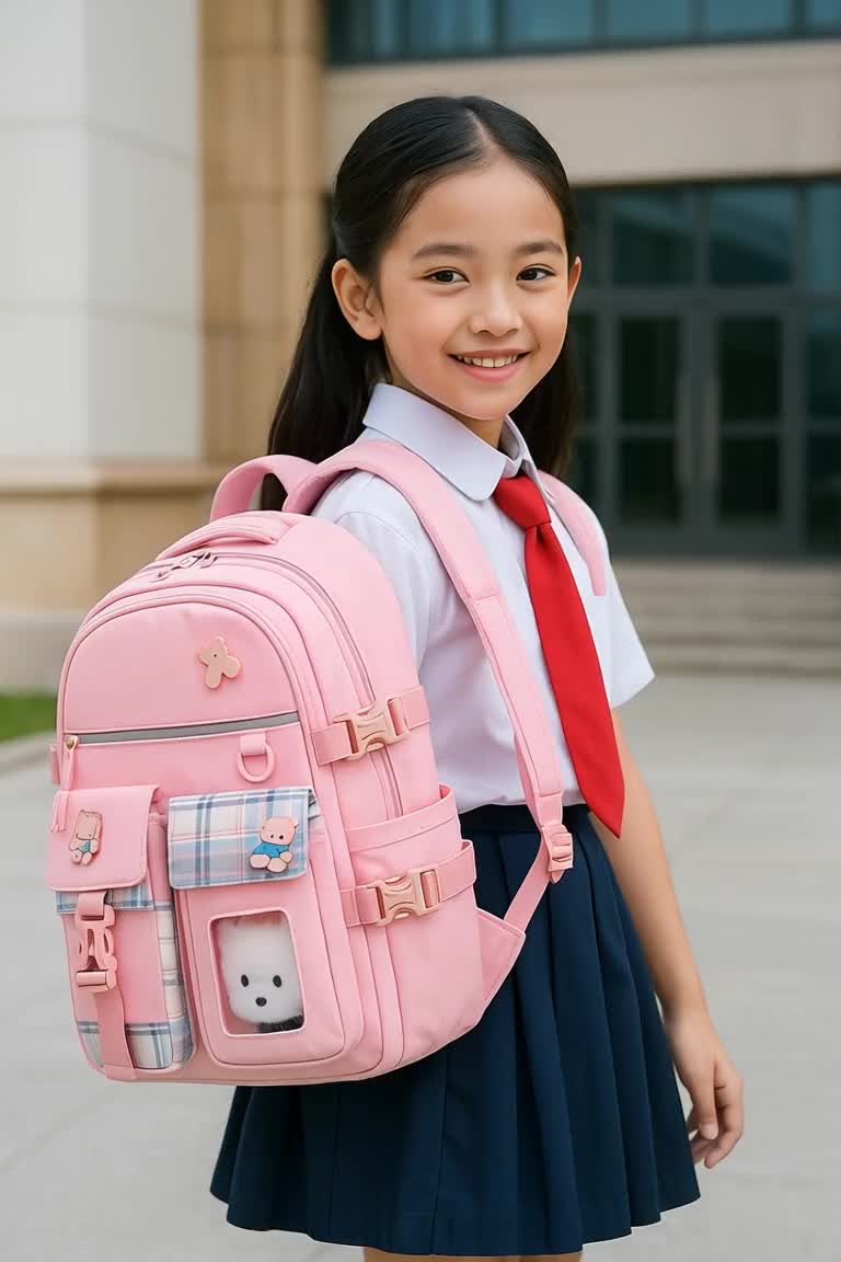 TAS RANSEL SEKOLAH ANAK PEREMPUAN LUCU TAS SEKOLAH ANAK CEWEK SD SMP SMA TERBARU FREE BONEKA PAKET LENGKAP BOTOL MINUM JAM TANGAN FASHION ANAK SEKOLAH