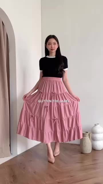 Ribbon Skirt - Rok Pita - Rok Panjang Pita Coquette - Basic Long Ribbon Skirt (B90)