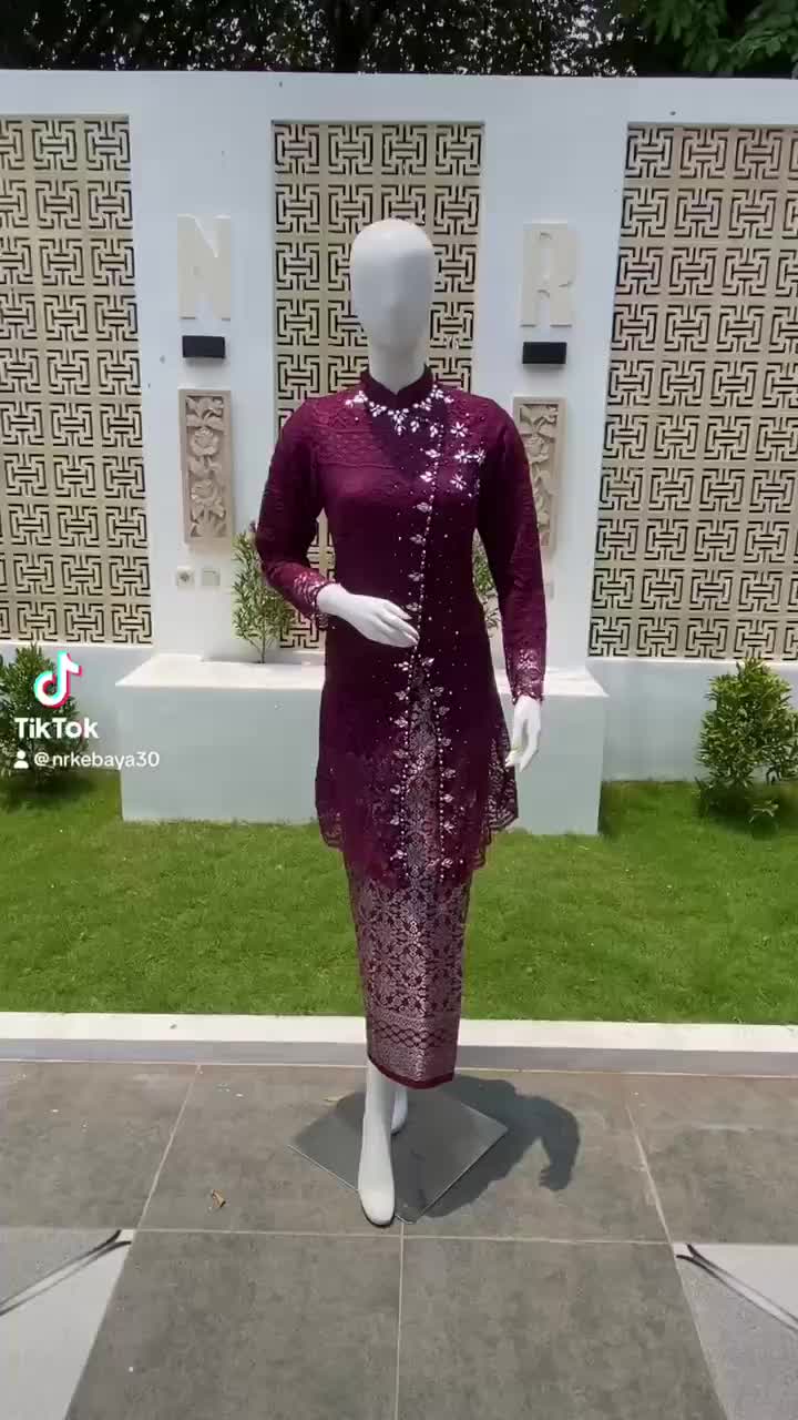 new produk nayya id//kebaya wisuada//kebaya kondangan//kebaya lamaran Wanita Pesta Wisuda Setelan Dewasa Mewah Atasan Baju Panjang Remaja