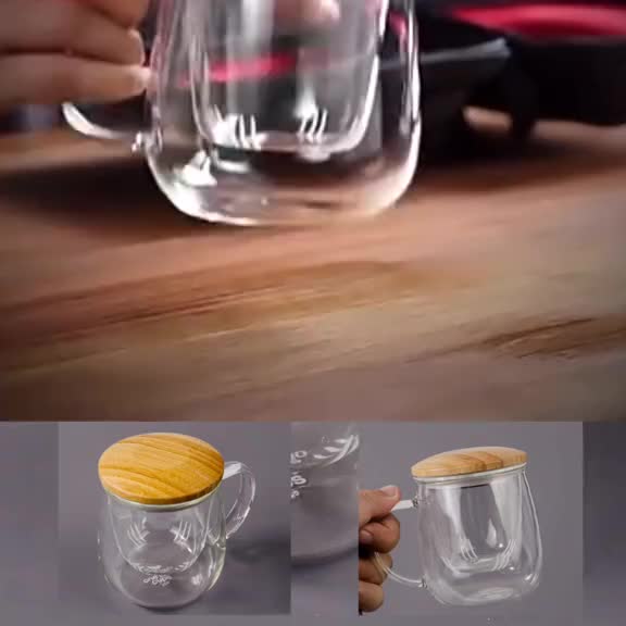 Gelas Cangkir Kaca Saringan Teh Rempah Hiasan Rumah Aesthetic Lucu Tea Air