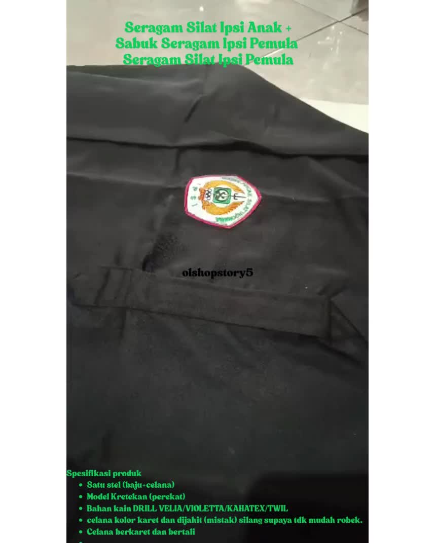 Seragam Silat Ipsi Anak + Sabuk Seragam Ipsi Pemula Seragam Silat Ipsi Pemula