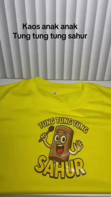 Kaos 3pcs anomali gambar tung tung tung sahur anak perempuan dan laki laki umur 1-12 tahun