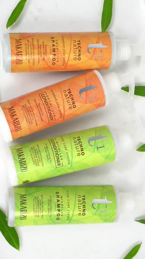PAKET ISI 2 Makarizo T1 Techno Nature Equalizer Shampoo & Conditioner 180 mL - Shampo Conditioner Non SLS / Sampo Conditioner / Gentle Shampoo Conditioner / Paraben Free / No Sulfat / Hair Care Hair Treatment Perawatan Rambut / Haircare