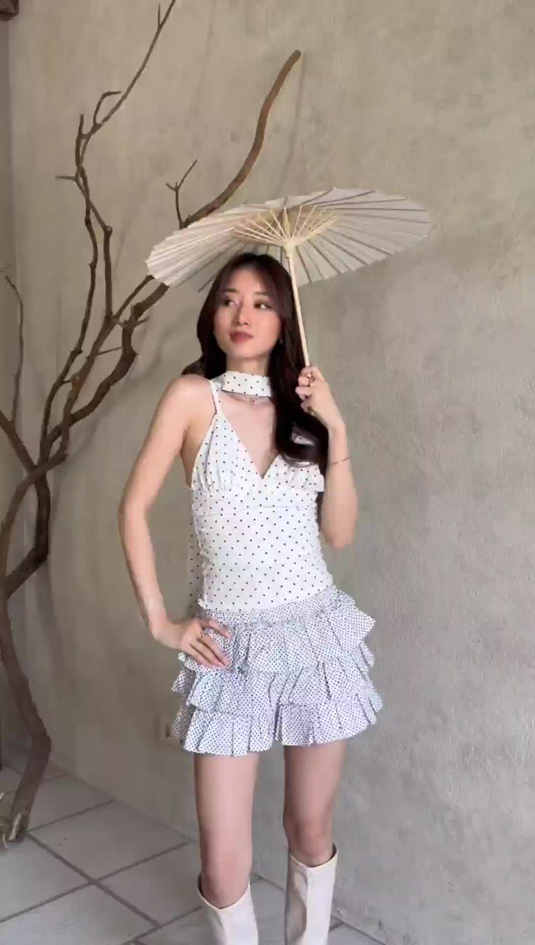 DOTTIE TANKTOP | Atasan Tanktop Fitted Kemben Tubetop Top Wanita Polkadot Basic top | PRETTY BASIC