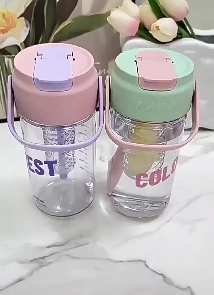 BISA COD Bo6706 Botol Modern Tutup Flip Sedotan / Tumbler Stylish 600ml 800ml BPA Free Kitchenware
