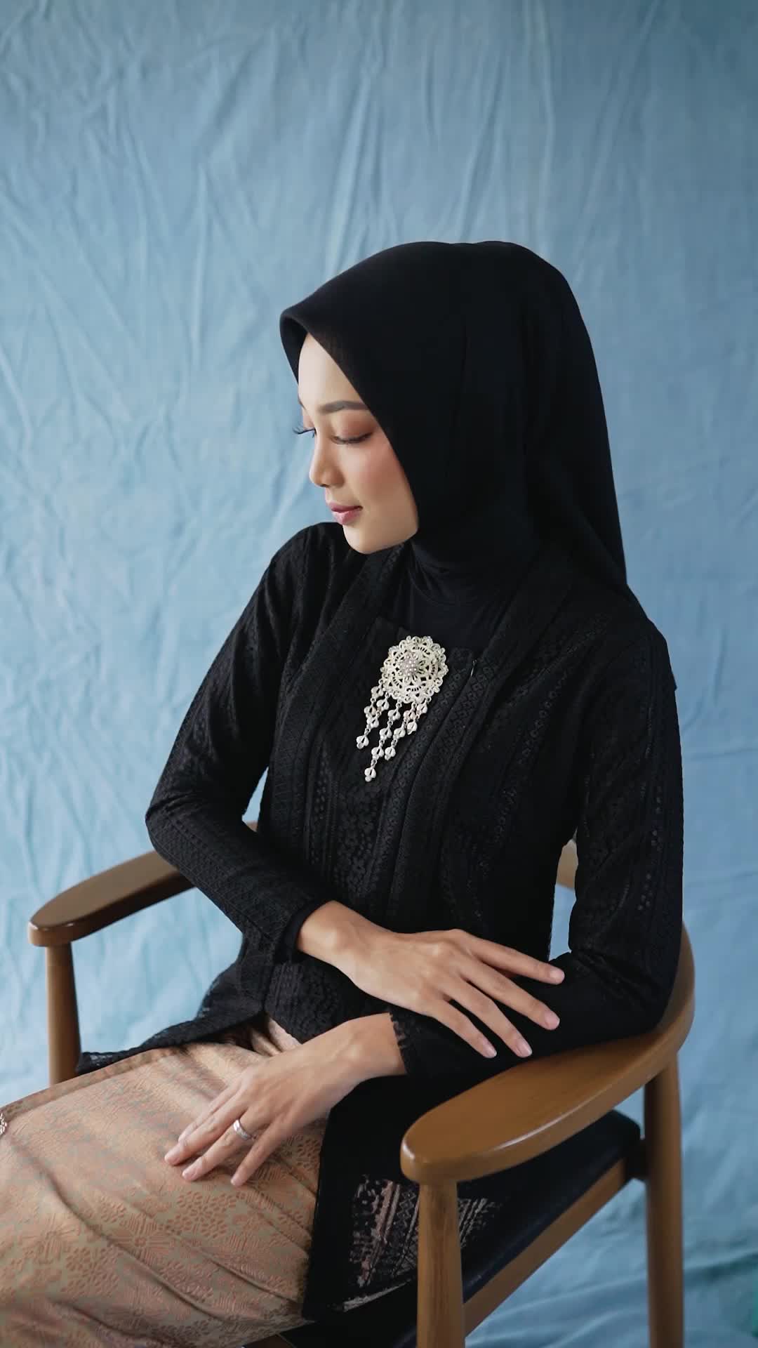 WIWIESHAKA - Kebaya Atasan Encim Bordir Modern Kartini Wisuda Kondangan Terbaru Pesta hitam