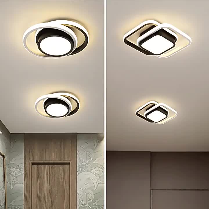 【Ready COD】LED Lampu Langit-Langit Sederhana 3 Warna Penyesuaian Ceiling Light Perlengkapan Pencahayaan Dekoratif Untuk Kamar Tidur, Ruang Tamu Dan Ruang Makan