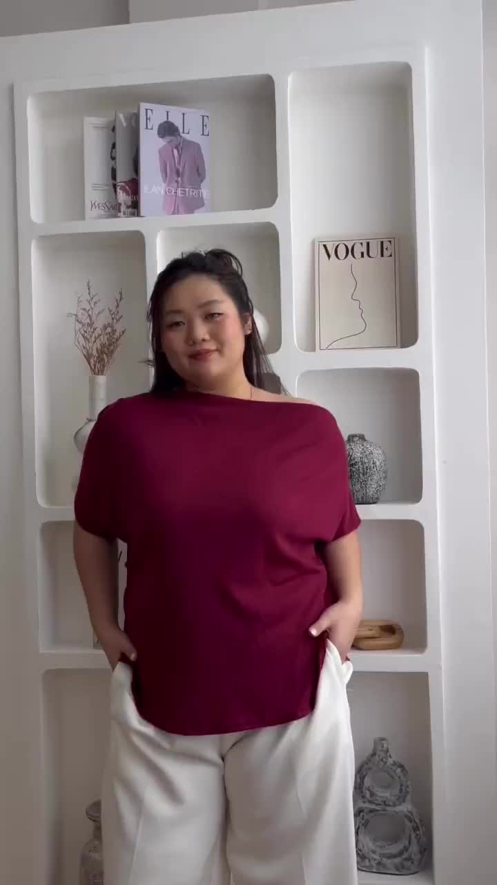 [Lolabae] FIONA BIG SIZE  Baju Atasan Wanita BIG SIZE | Off Shoulder Basic Top Polos BIG SIZE | One Shoulder Blouse BIG SIZE | Atasan Casual BIG SIZE | Baju Basic Wanita BIG SIZE | Sabrina Top Polos BIG SIZE | Blouse Polos BIG SIZE