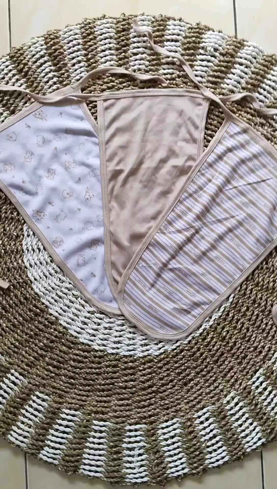 Popok Tali Kain Bayi Baru Lahir Serian Coksu 3 Pcs - Apron Katun Perlengkapan Cewek Cowok Celemek