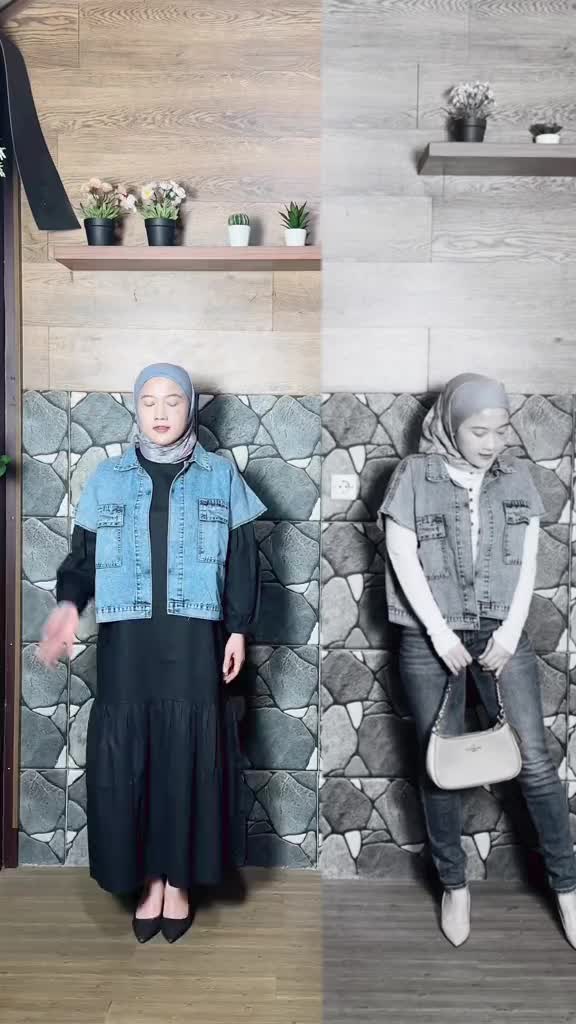 Jacket Rompi Wanita Denim Jeans Premium Lembut Oversize Khayaa.id