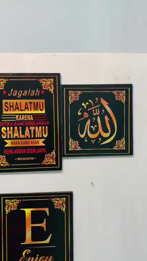 Set Jam Dinding Kayu Estetik Kaligrafi 10in Mewah dengan Mesin jam dinding MOTIF NU wooden