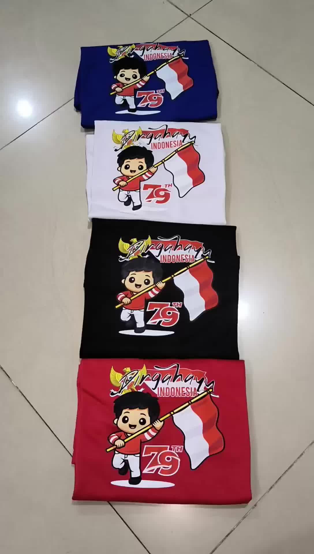 Kaos Lengan Panjang Dirgahayu Kemerdekaan ke 80 Tahun Atasan Lengan Panjang Anak Laki/ Unisex Fashion daily