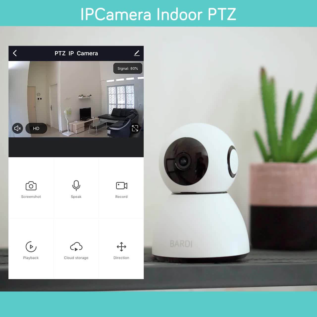 BARDI Smart IP Camera CCTV Indoor PTZ 1080p 360° View