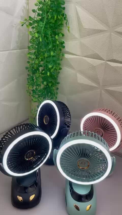 Kipas Mini Listrik Isi Ulang USB 30000mAh dengan Tampilan Digital LED & Cahaya 90° Dapat Berputar ceiling fan Angin