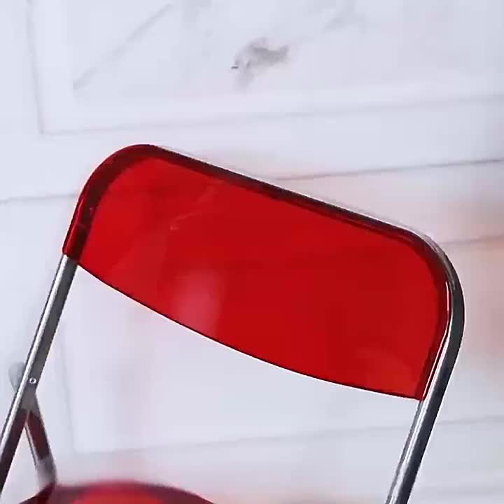 KUKAHOME Kursi Lipat Outdoor Kursi Plastik Minimalis Model Transparan Kursi Caffe Foldable Chair