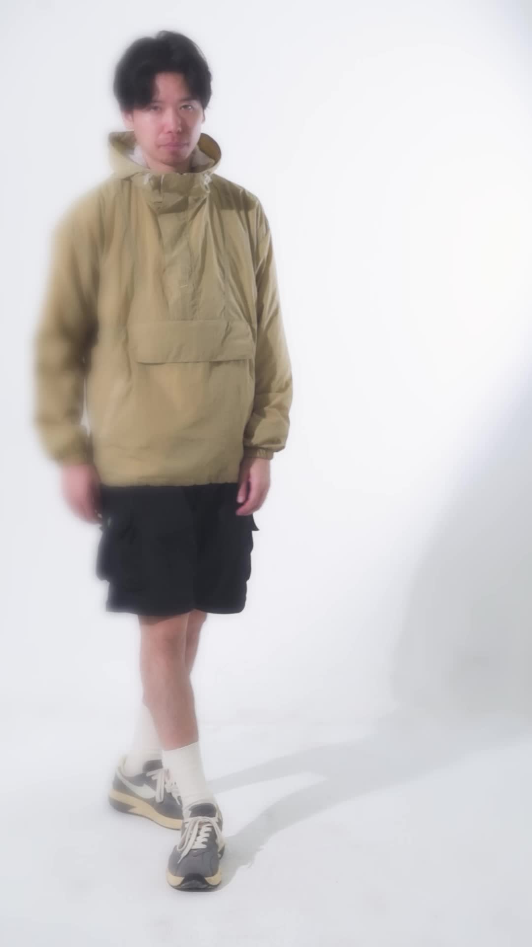 Helsinki.co Anorak Jacket Alpha Sage Green Nylon Crinckle Water Repellent