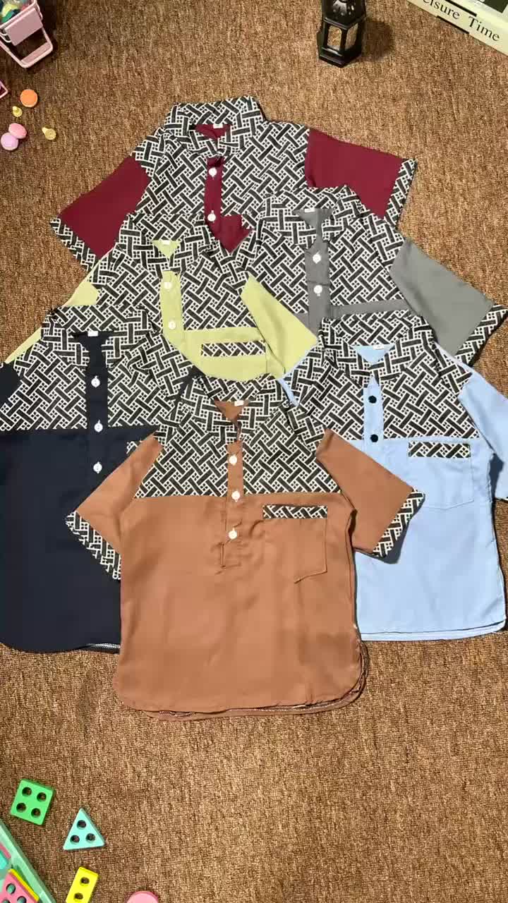 PAKET SETELAN KOKO KURTA ANAK VARIASI DADA BATIK 60 RIBU DAPAT 3 SET USIA 1-10 TAHUN MLXL 81012