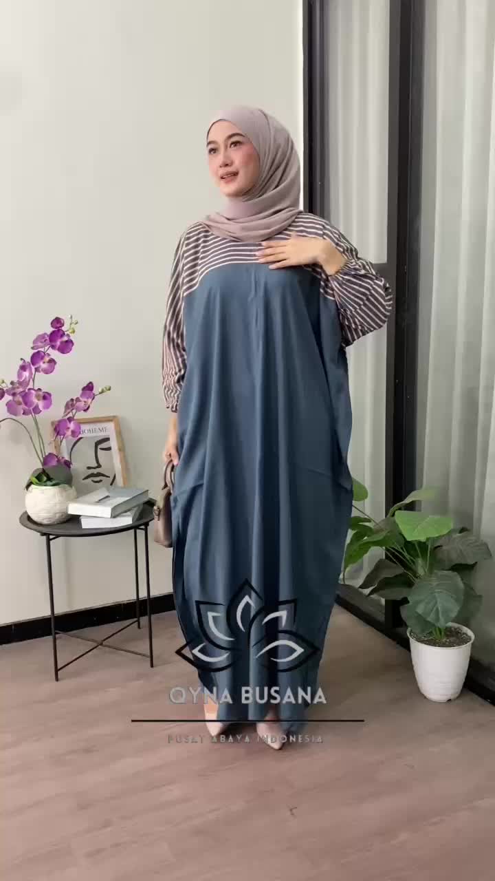 Kaftan Motif Miska Ld 180 cm Kaftan Panjang Muslim Wanita Nyaman
