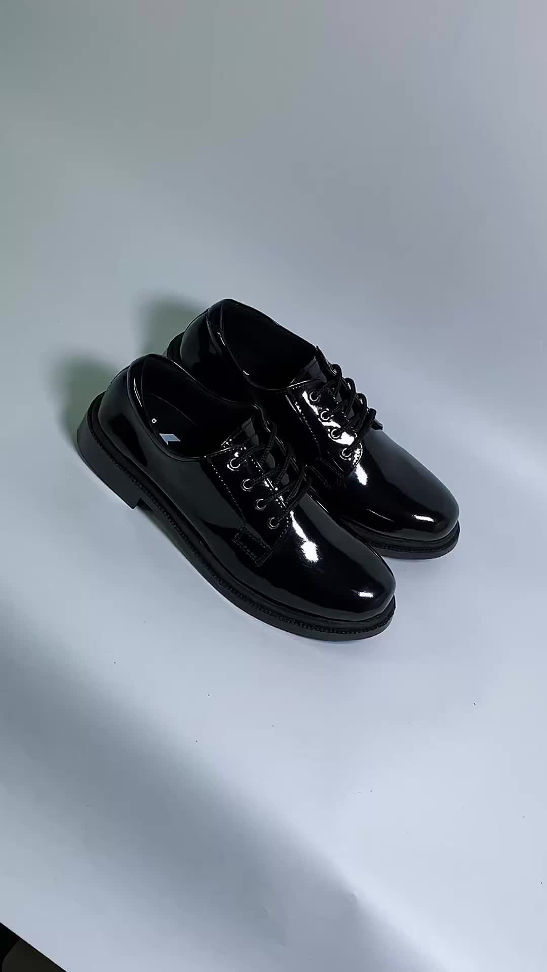 DJACKAZ 39-44 Sepatu PDH Pendek Hitam Glossy doff – Sol Karet, Kulit Sintetis Premium Shoes Pria