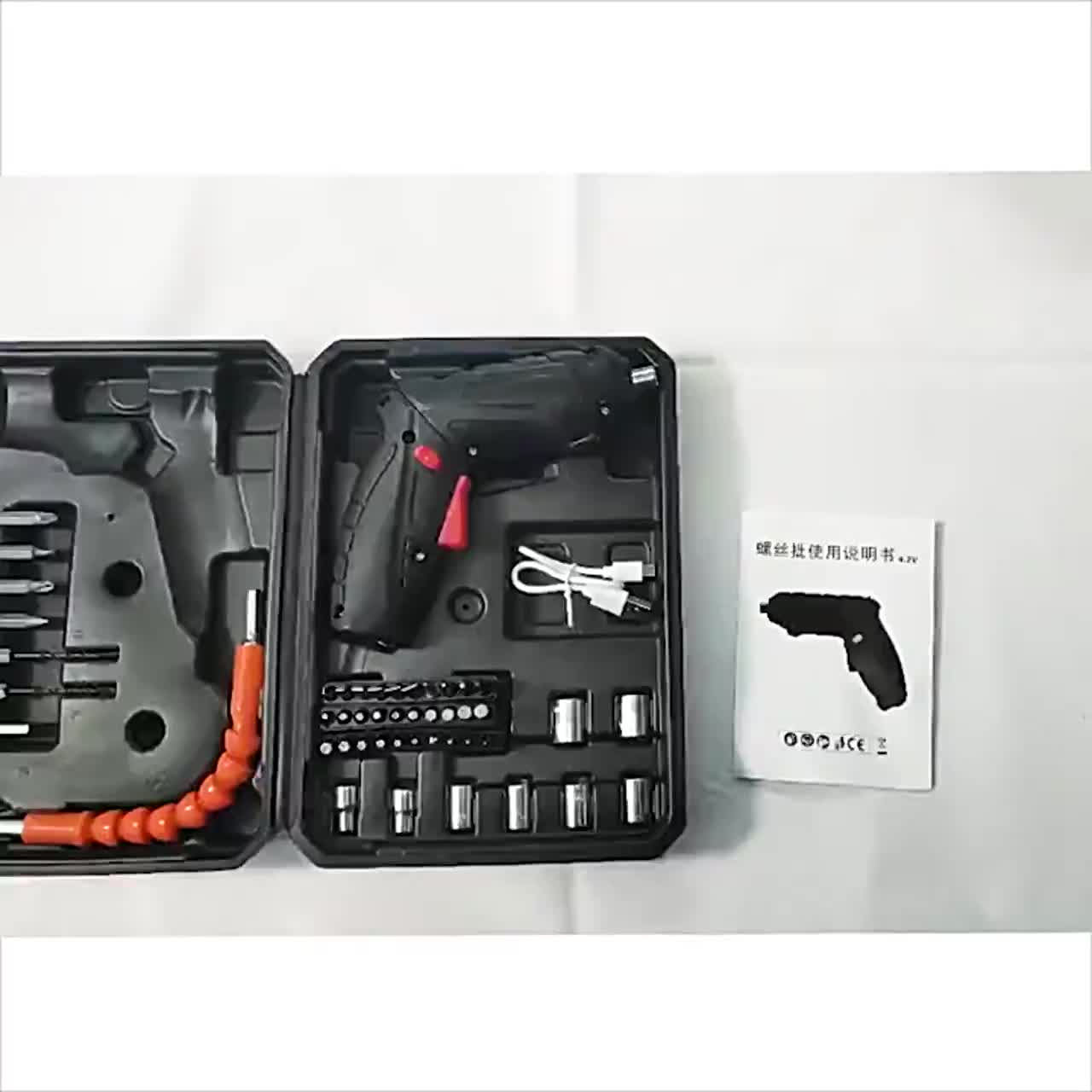 Mesin Bor Cordless Mini 4.2V dengan Baterai 18650/1500mAh & Pengisian USB 3-5 Jam - Gun Grip & Direct Grip Type - Bor Mini & Screwdriver Baterai - Mesin Bor Set 49