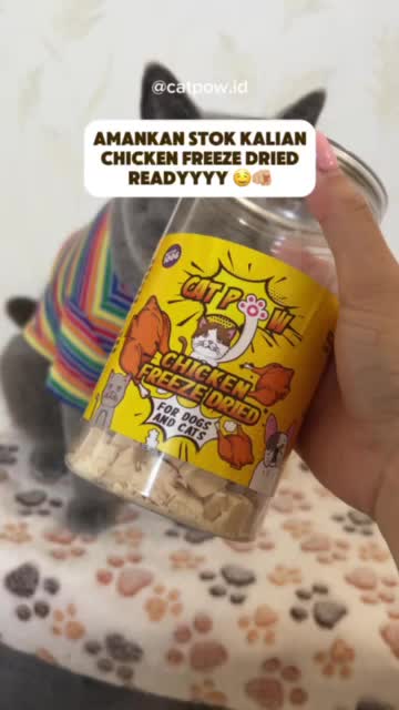 CATPOW Freeze Dried Pet Snack for Dogs Cats 100 Gram Chicken Snack Kucing Cemilan Daging Ayam anjing bebas gluten 24 bulan