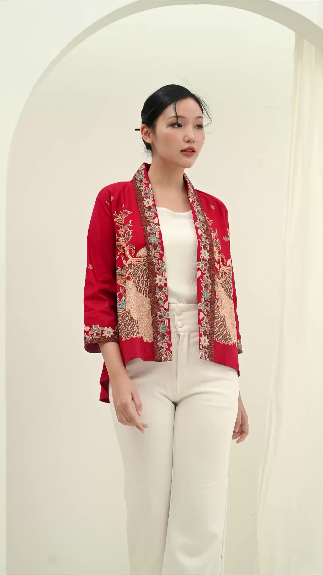 Nuansa Batik Outer Batik Lengan 7/8 Bahan Katun Stretch