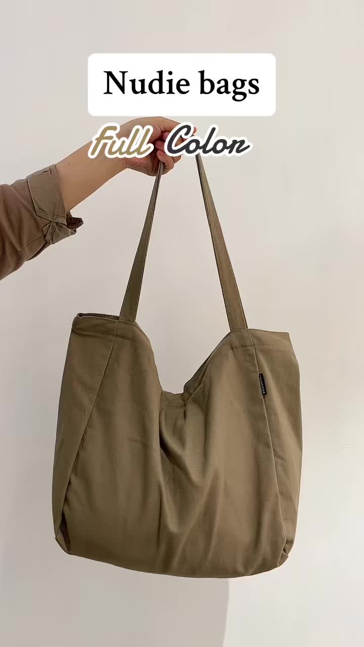 Nudiebags Polos Kanvas Unisex(co/ce)- Totebag wanita kuliah tas bahu viral best seller