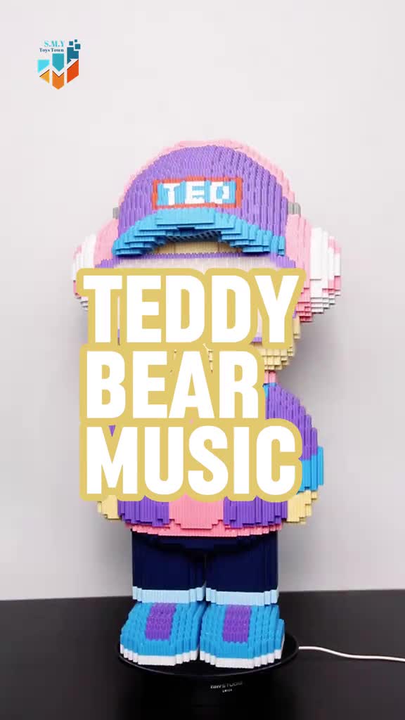 SMY Nano Block Teddy Bear Music Mainan Anak Bricks Education Toys Balok Susun Puzzle Animasi 3D
