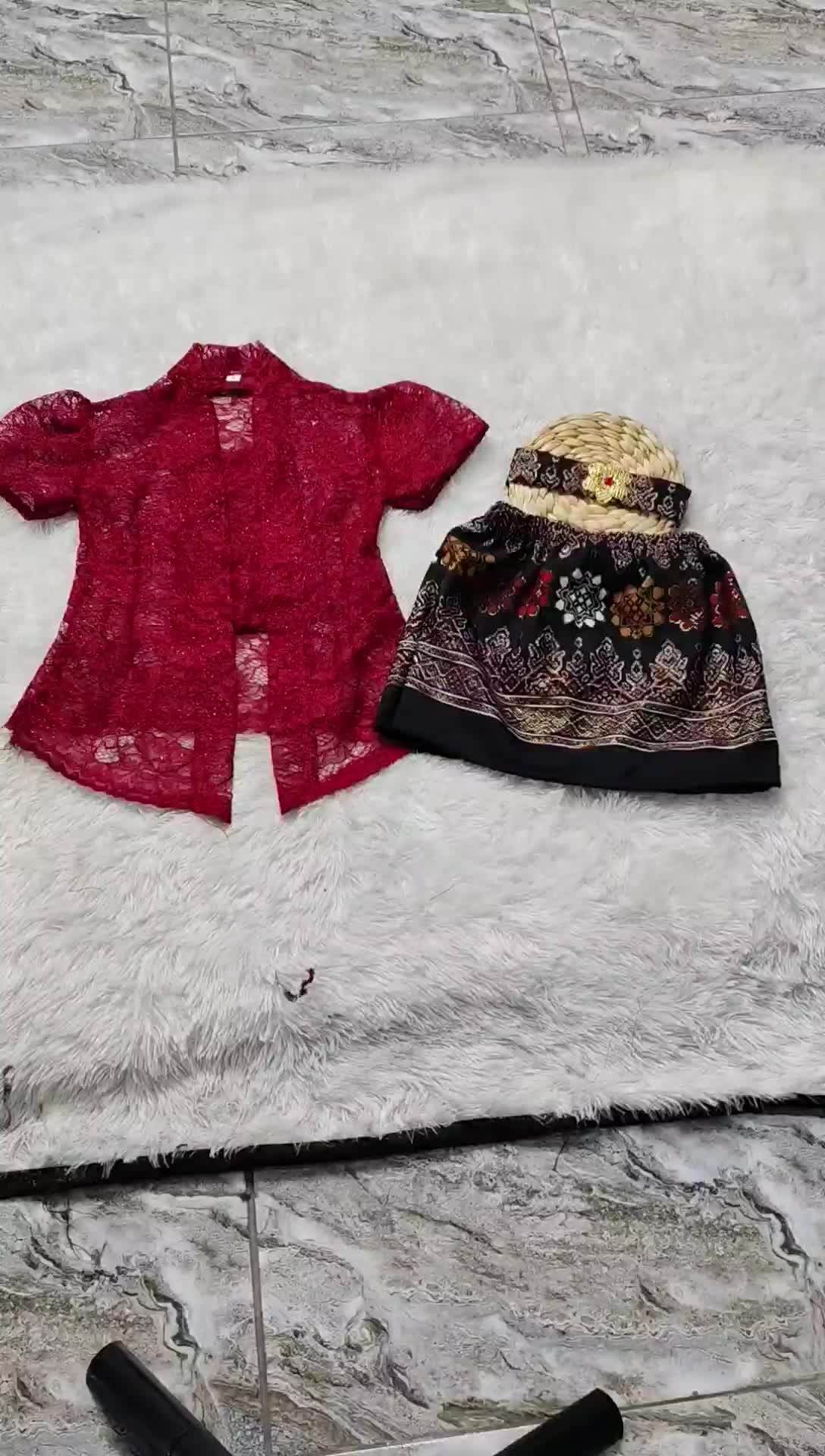 Setelan Baju kebaya Bayi Kutu Baru 1 Set Lengkap Anak Perempuan One Set Rok Span Usia 1-6 Tahun Lengan Pendek