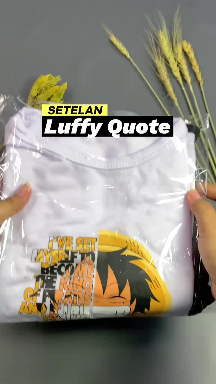Setelan Anak Laki Laki Celana Jogger LUFFY QUOTE | Baju Setelan Anak Perempuan Stelan Unisex Terbaru 5 - 15 tahun Fashion