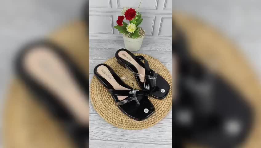Sandal Heels Wanita Hak Tahu 3 Cm Kaca Cantik Elegan Sendal Undangan Hells Jepit Wanita Sandal Pernikahan Jenny