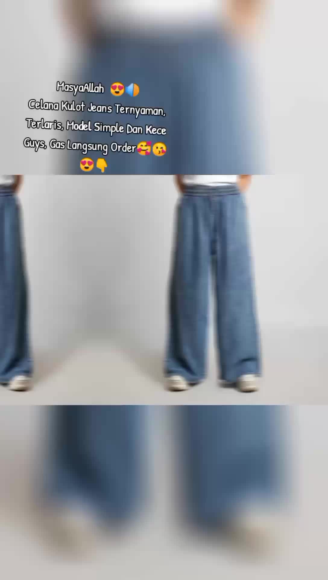 Kulot Jeans Rawis Jumbo All Size L-XXL Jeans Snow  Pinggang Full Karet Kulot Jeans Jumbo Highwaist