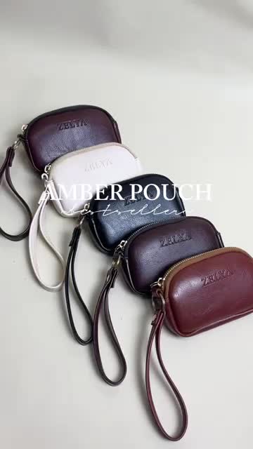 AMBER POUCH BY ZELYA /Dompet Mini-Dompet Koin-Elegan Mini Wristlet Kulit Sintetis Premium Kartu Wanita Uang