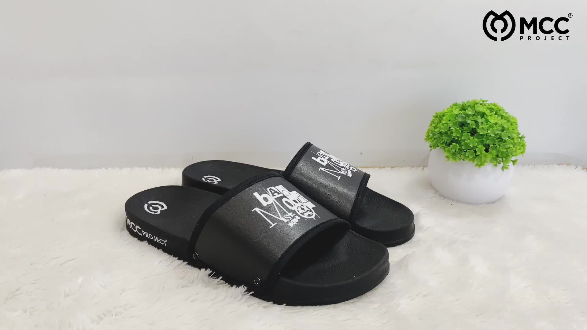 Sandal Selop Pria Terbaru Kasual Kekinian MCP BadMood Black - Selop Sendal Karet Pria dan Wanita Shoes