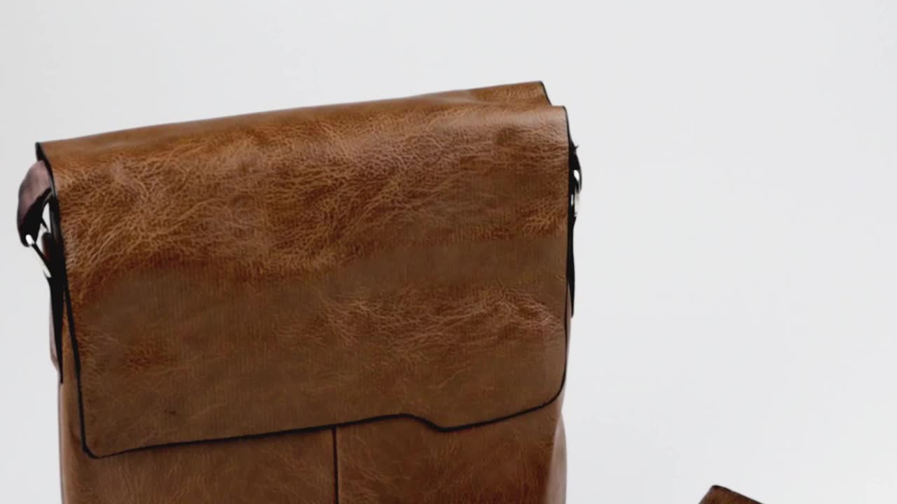 Rhodey Tas Selempang Pria Messenger Bag PU Leather Combo Hemat Dompet Kulit