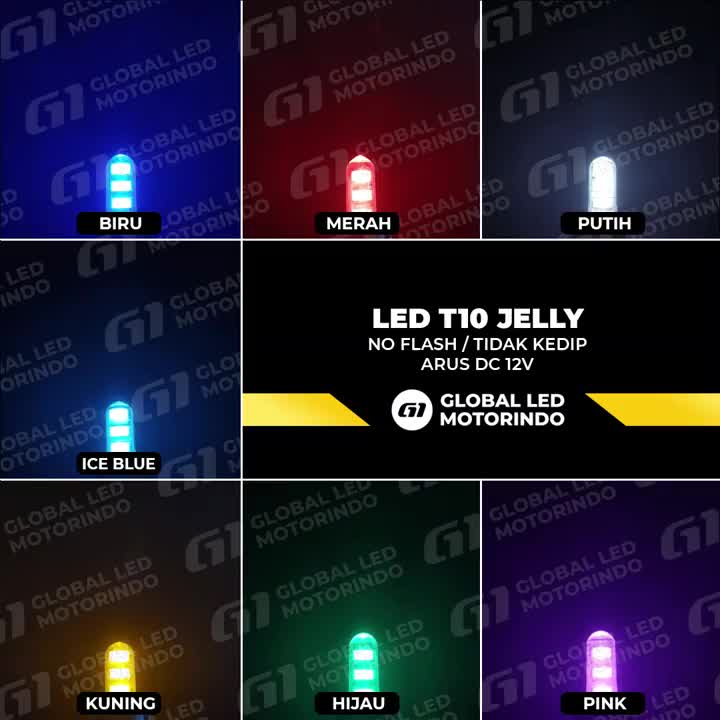 WERACE LED Sen Senja T10 Jelly 6 Mata No Flash Tidak Kedip Harga Perpasang