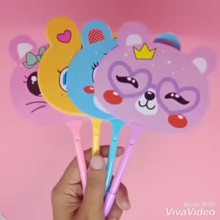 [12 Pcs] Pulpen Kipas Karakter - Pulpen Lucu Karakter Anak - Random Motif
