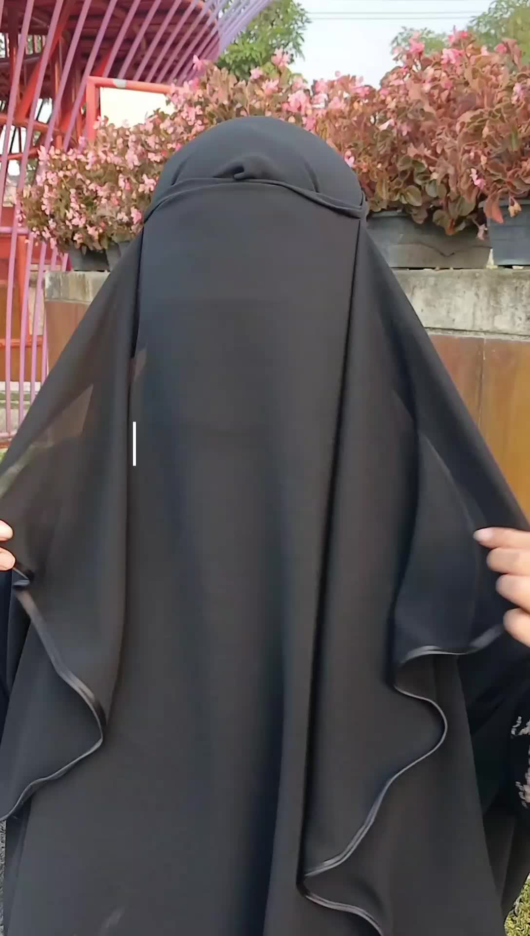 Cadar Niqab Yaman Butterfly Full pita Bisban/Niqab Yaman Butterfly layer Oval Ceruty Panjang Hitam Muslim Niqab Yaman Cantik