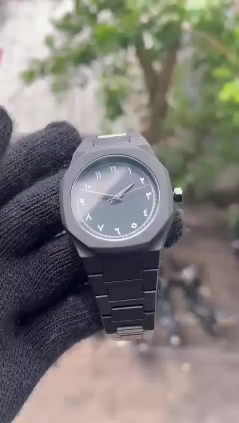 Arabic Dial Watch - Polycarbonate Premium Black Quartz Swiss - Classic