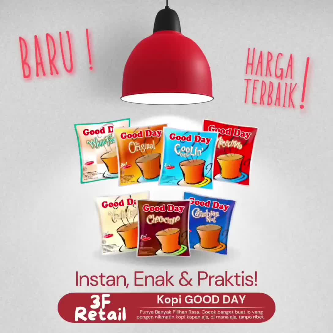 Kopi Instan GOOD DAY 3in1 [1 RENTENG ISI 10 SACHET] Mocacinno Chococinno Caribbean Nut Coolin Vanilla Latte Kopi Instan Sachet 3 In 1 Praktis Dan Enak - Beli Banyak = Makin Murah!!!