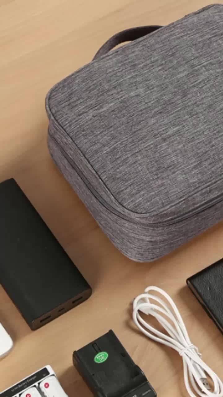 BISA COD T6205 Organizer Bag Digital Travel / Pouch 2 Layer Multifungsi / Organizer Cable Gadget Charger / Bag Digital Pouch Travel Hitam