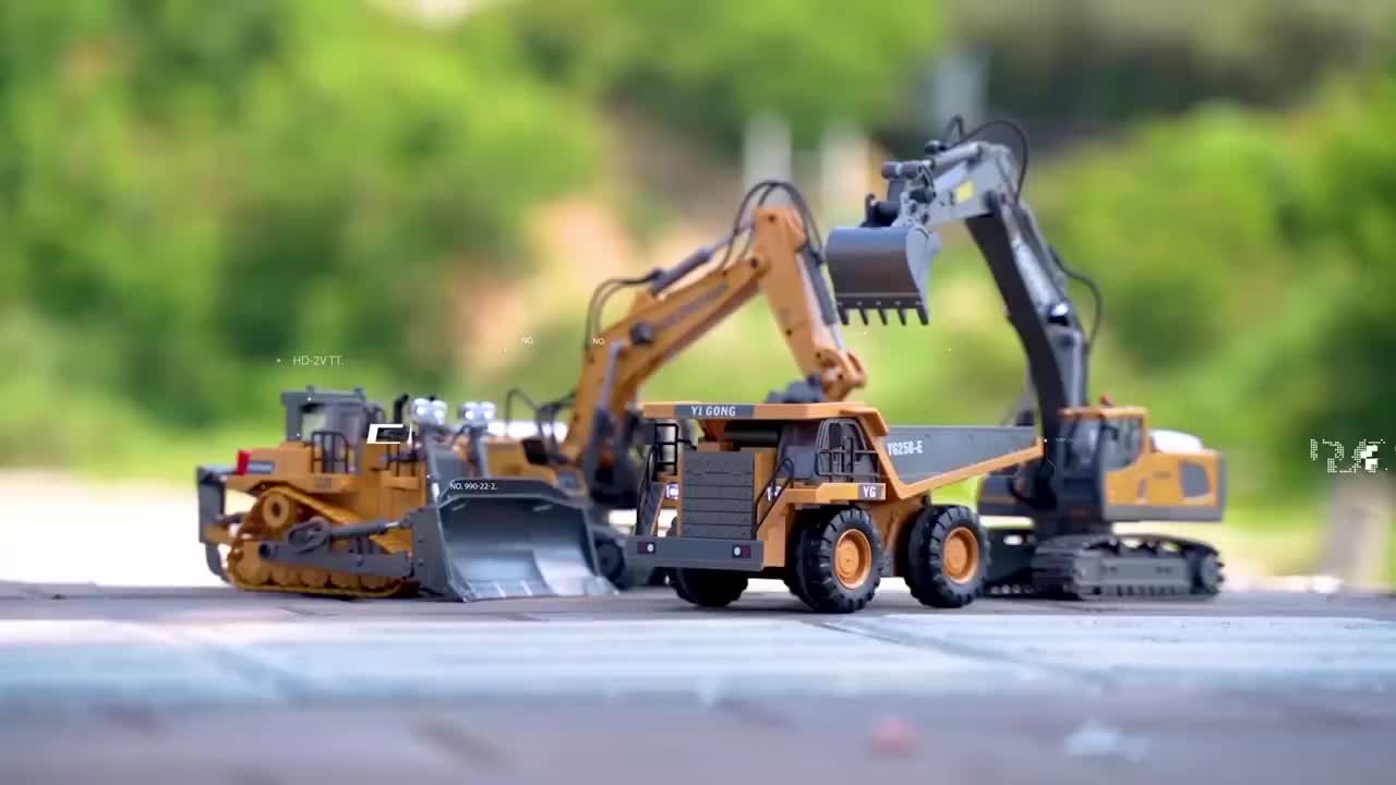 RC Excavator 11 CH Remote Control Excavator 2.4Ghz Alloy RC Truk Beko di cas Mainan anak